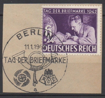 Michel Nr. 811, Tag der Briefmarke auf Briefstück mit Ersttagsstempel.